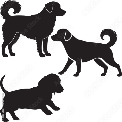 Dog silhouettes vector set for pet lovers