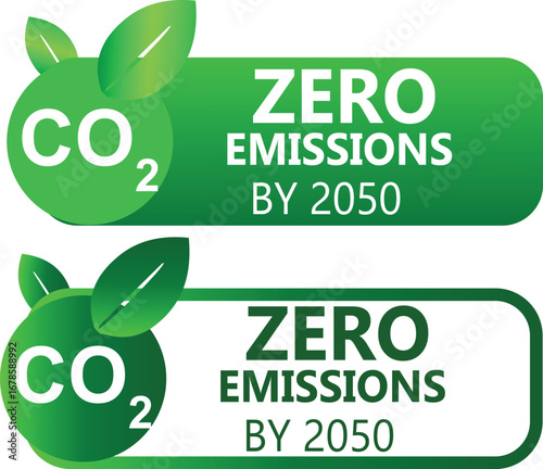 CO2 Zero Emissions Labels for Eco Friendly Climate Goals