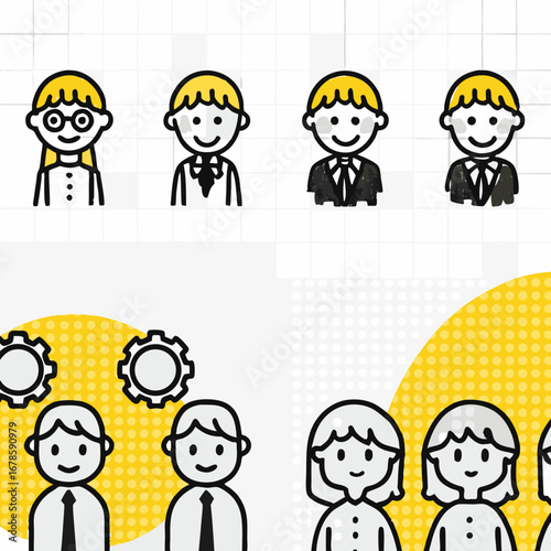 set of funny cartoon people