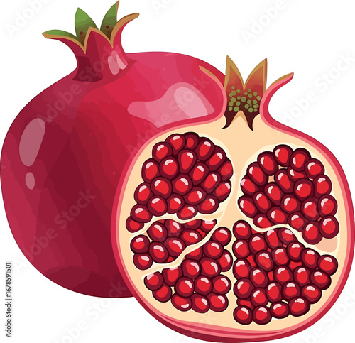 Vector vector art of halved fig transparent background