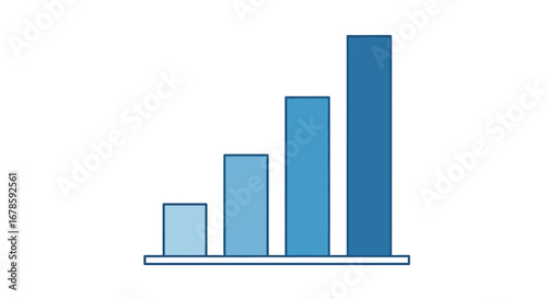 Bar chart showing upward trend and growth, representing business progress and positive financial performance
