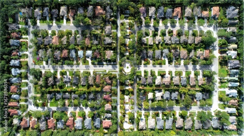 Wallpaper Mural Aerial view residential neighborhood grid Torontodigital.ca