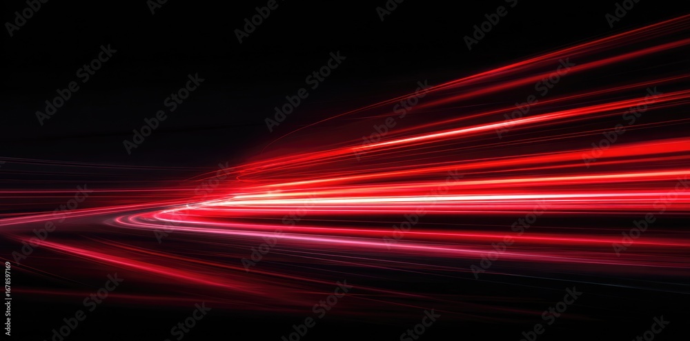 Fototapeta premium Abstract image of red light streaks, suggestive of motion and speed