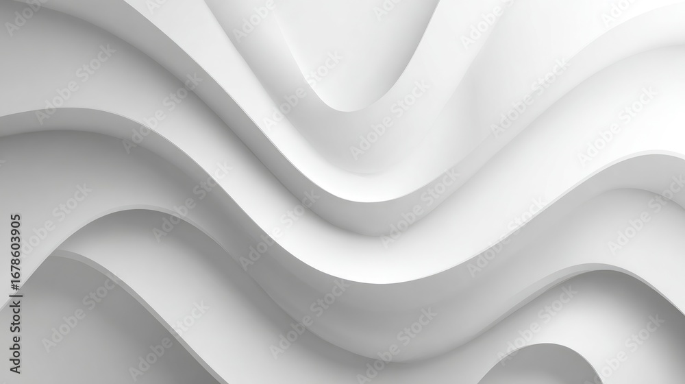 Fototapeta premium Abstract white wavy architectural forms