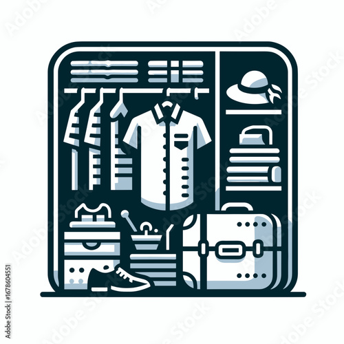 Summer wardrobe essentials neatly organized in a suitcase  