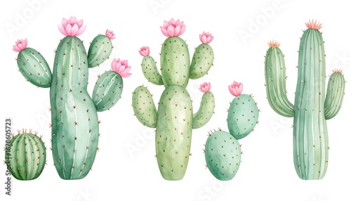 Watercolor cactus illustrations