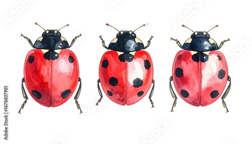 Watercolor ladybug illustration