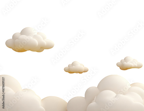 Cartoon clouds in a sky