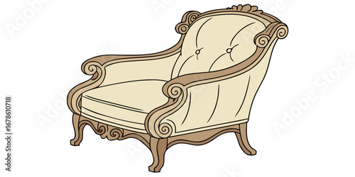 A drawing of a chair with a cushion that says'the chair is a chair '
