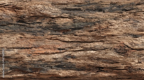 Close-up of weathered, textured tree trunk