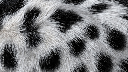 Close-up of black and white spotted fur texture