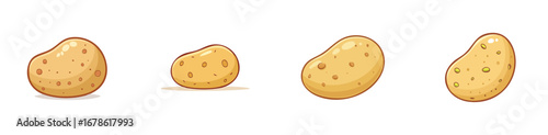 Potato vector icon collection with clean lines and modern minimal style.