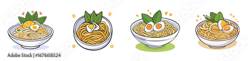 Pad Thai vector icon collection with clean lines and modern minimal style.