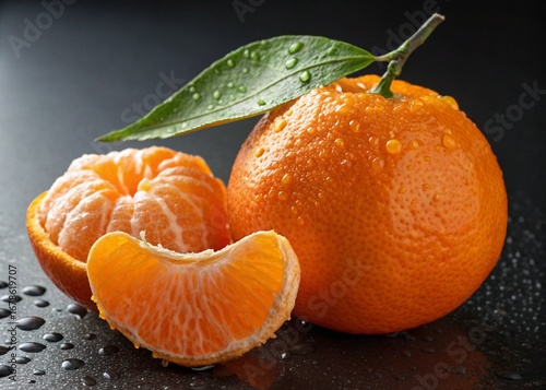 tangerines with leaves