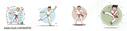 capoeira vector illustration set featuring detailed, colorful design elements.
