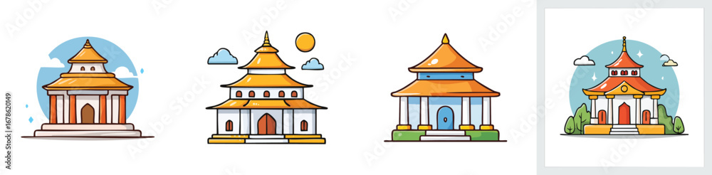 Obraz premium temple vector pack in contemporary style with balanced composition.