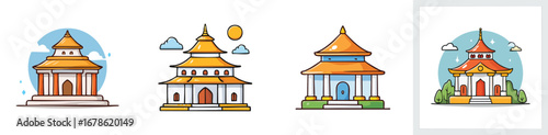 temple vector pack in contemporary style with balanced composition.