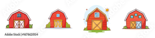 barn vector pack in contemporary style with balanced composition.