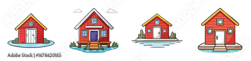 boathouse vector pack in contemporary style with balanced composition.