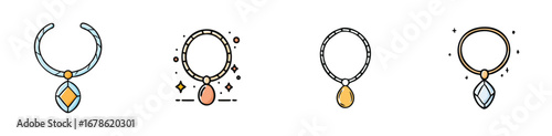 necklace vector pack in contemporary style with balanced composition.