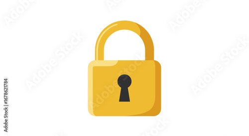 Bright yellow padlock with a black keyhole symbolizing security and protection against unauthorized access