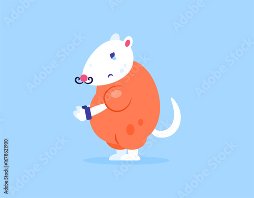 a concept of corruption. criminals and prisoners. corruptors caught and wearing prison clothes. punishment for corrupt officials. illustration of a rat handcuffed for corruption. flat style design