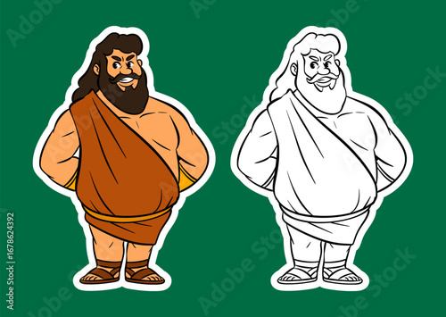 Ancient Greek god Dionysus Sticker Illustration