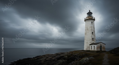 Wallpaper Mural Dramatic stormy lighthouse coastal scene Torontodigital.ca