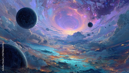 Cosmic clouds swirling around planets