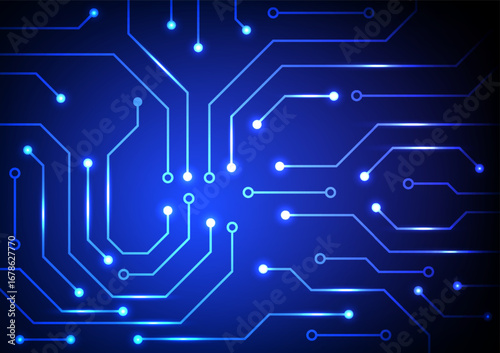 Digital circuit background. Futuristic circuit board data and technology concept. Design for microchip and system.
