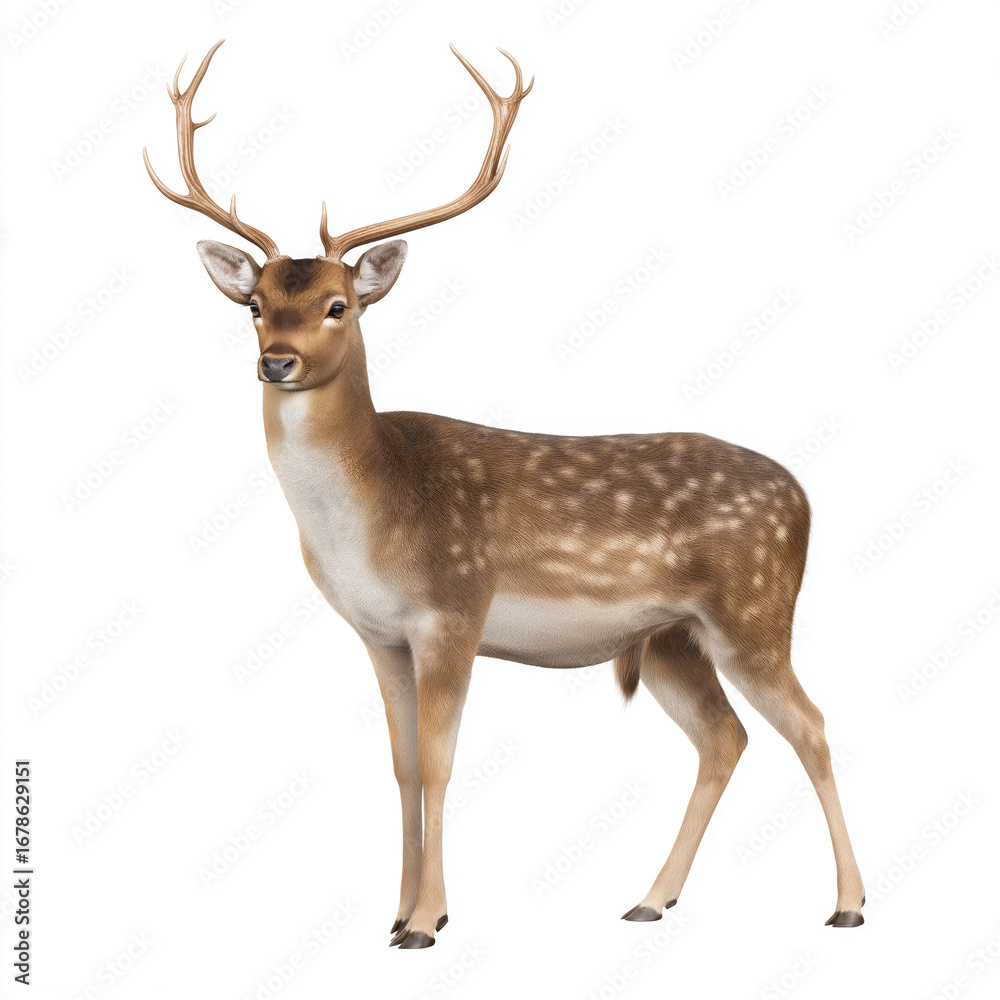 Obraz premium High-Resolution Deer with Antlers Cutout on Transparent Background, PNG-Ready for Overlay