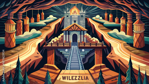 The Wieliczka Salt Mine in Poland descends into subterranean chambers carved in salt, where chapels, sculptures, and shimmering walls form an underground cathedral of human craftsmanship.