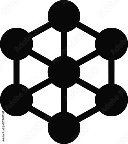 Black geometric network structure connection abstract