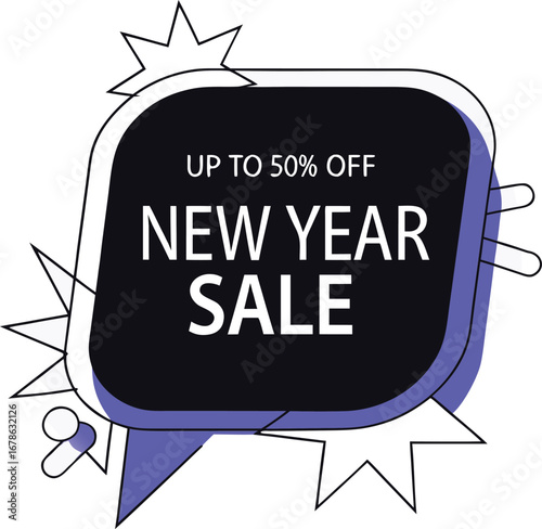 New year sale banner with up to off promotion