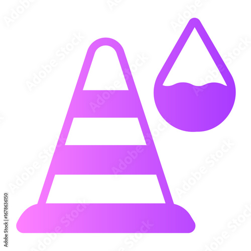 traffic cone gradient icon
