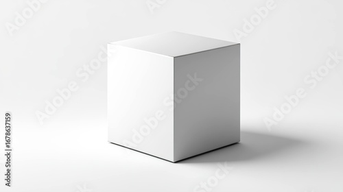 Blank white cube box mockup
