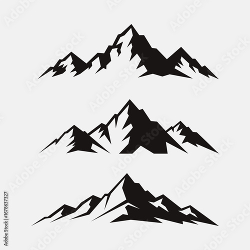 Mountain silhouettes collection