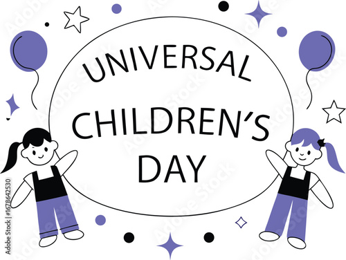 Celebrating universal childrens day with joyful illustrations and festive decorations
