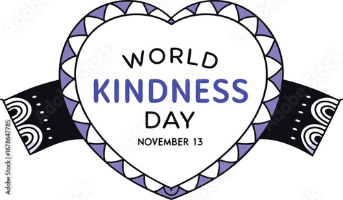 World kindness day heart design with text