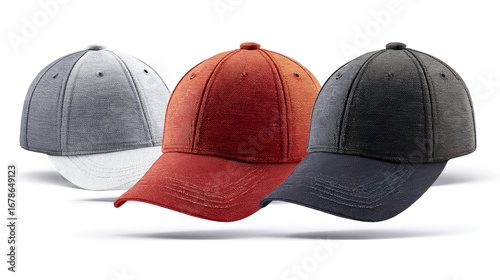 Baseball caps assorted colors display
