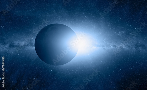 Fototapeta Naklejka Na Ścianę i Meble -  Solar Eclipse over the planet Earth 