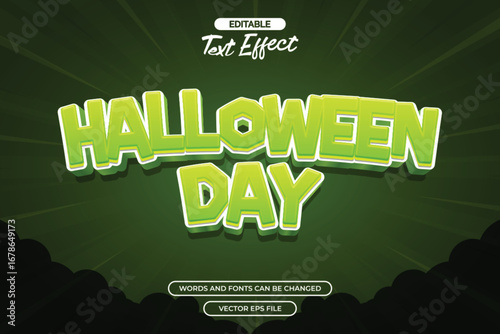 Halloween day editable text effect with green comic background