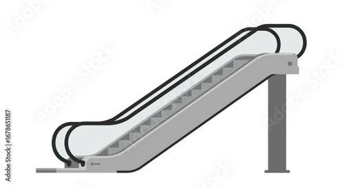 Modern flat style escalator design for commercial spaces