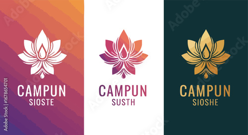 Elegant lotus logo design symbolizing purity and growth, perfect for wellness brands