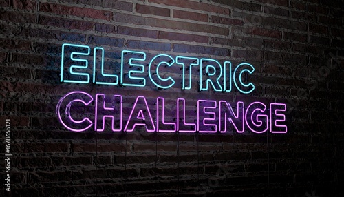 Fototapeta Naklejka Na Ścianę i Meble -  Neon sign on brick wall (3)