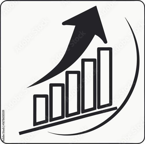business graph with arrow