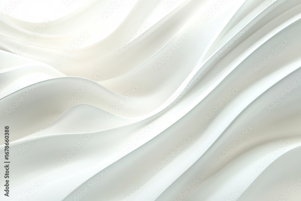 Obraz premium Elegant white abstract waves flowing smoothly creating minimal background design symbolizing purity simplicity and modern sophistication