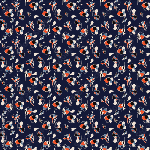 abstract colorful flowers texture print pattern