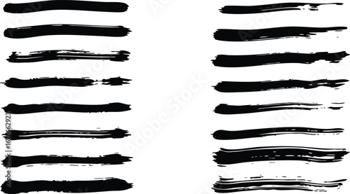 Dynamic black brush strokes add artistic flair to modern designs and creative projects