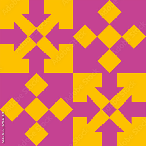 Illustration Mosaïque Jeu Visuel Observation, Illusion Optique, Quotient IntellectueI, Flèches imbriquées, 2 Couleurs Vecteur